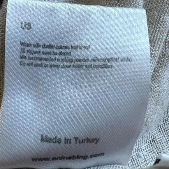 Annie Bing linen open scoop neck short sleeve tee t-shirt top 26221 - Picture 9 of 11